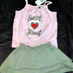 NEW Baby Gap 18-24 mo Baby Girl Skirt and Tank Top